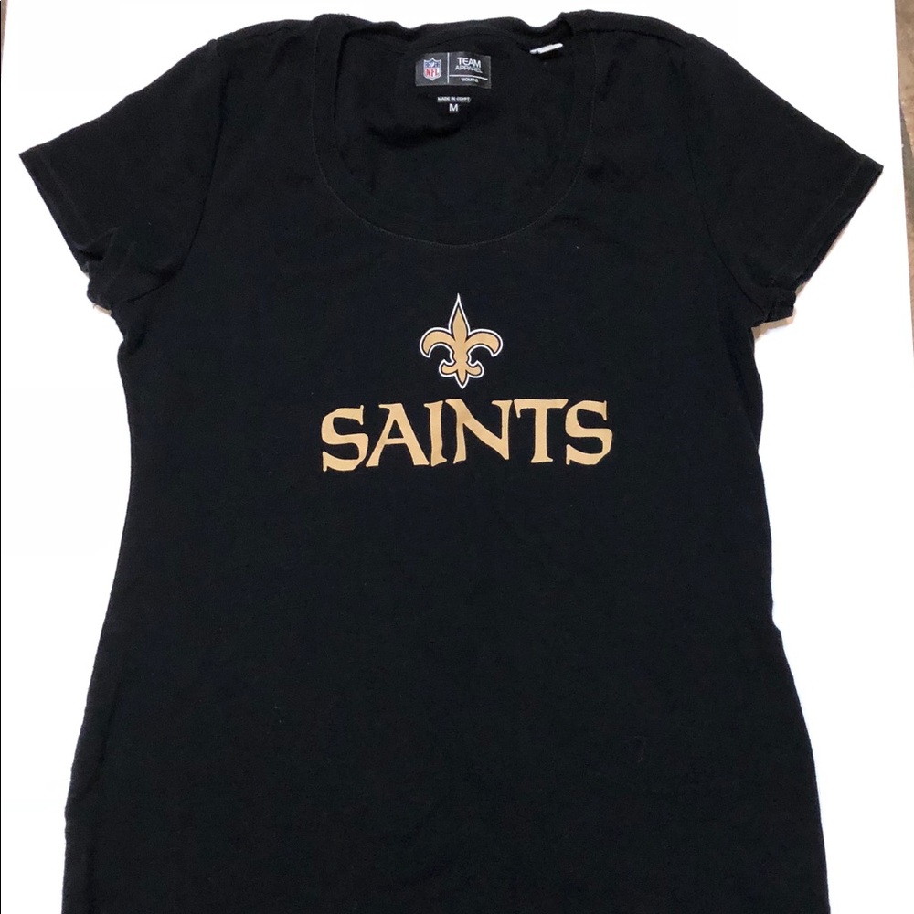 NFL Team apparel Saints Black Blouse/T-Shirt Md